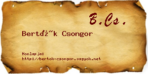 Bertók Csongor névjegykártya